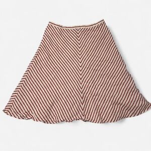Lauren Ralph Lauren Red and Cream A-Line Skirt